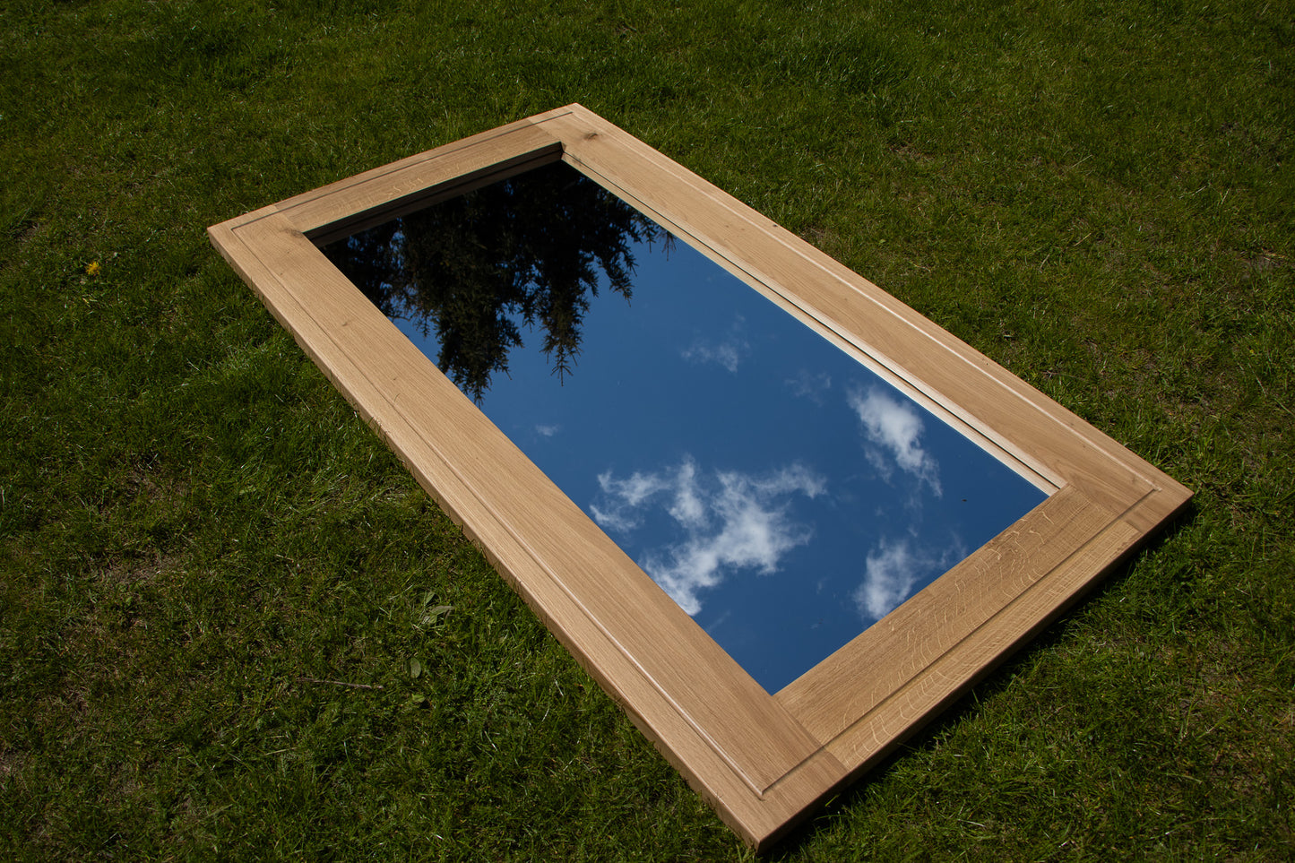 Naturalne lustro - Dębowa rama